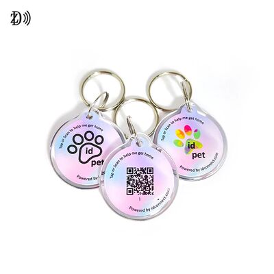 Epoxy Dog Bone Code QR personnalisé NTAG 216 888 bytes Animal RFID NFC Pet Tag pour le suivi