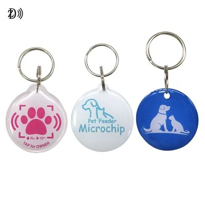 Personnalisé 13.56MHz Programmable NTAG213 Smart Epoxy Keyfob Tags RFID Tag Chaîne de clés NFC