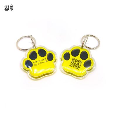 Epoxy Dog Bone Code QR personnalisé NTAG 216 888 bytes Animal RFID NFC Pet Tag pour le suivi