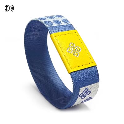Bracelet RFID 13.56MHz NFC en caoutchouc durable avec polyester élastique pour le contrôle d'accès