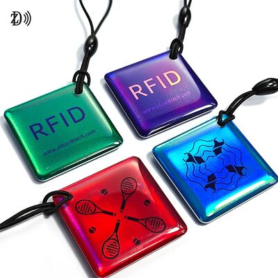 Personnalisé 13.56MHz Programmable NTAG213 Smart Epoxy Keyfob Tags RFID Tag Chaîne de clés NFC