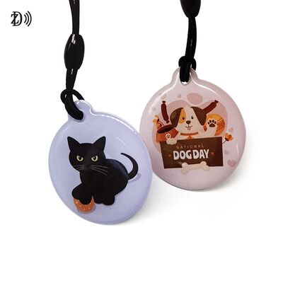 Personnalisé 13.56MHz Programmable NTAG213 Smart Epoxy Keyfob Tags RFID Tag Chaîne de clés NFC