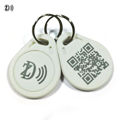 Logo imperméable à l'eau/Code QR personnalisé ABS Keyfob MIFARE Classic EV1 RFID ABS Chaîne de clés pour contrôle d'accès à la porte