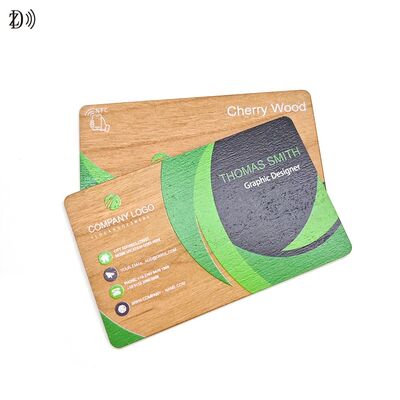Vente directe d'usine Carte de visite en bois gravée avec logo personnalisé RFID NFC ISO14443A 13,56 MHz Carte d'identité vierge en bois NFC pour hôtel