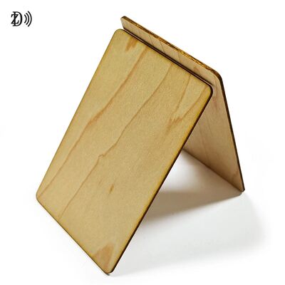 Vente directe d'usine Carte de visite en bois gravée avec logo personnalisé RFID NFC ISO14443A 13,56 MHz Carte d'identité vierge en bois NFC pour hôtel