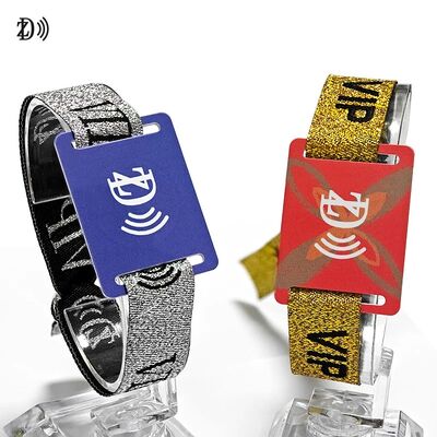 Bracelet RFID en tissu jetable personnalisé NFC 13,56 MHz avec puce S50 pour contrôle d'accès lors d'événements et de fêtes