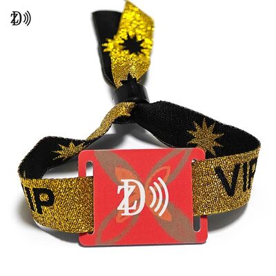 Bracelet RFID en tissu jetable personnalisé NFC 13,56 MHz avec puce S50 pour contrôle d'accès lors d'événements et de fêtes