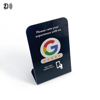 Support de menu NFC personnalisé avec logo, stand pour avis sur les réseaux sociaux, carte d'avis Google NFC NTAG213 PVC