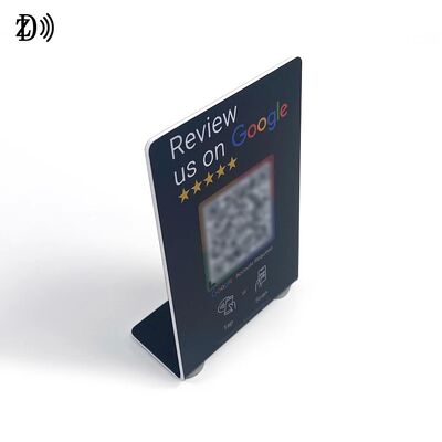 Support de menu NFC personnalisé avec logo, stand pour avis sur les réseaux sociaux, carte d'avis Google NFC NTAG213 PVC